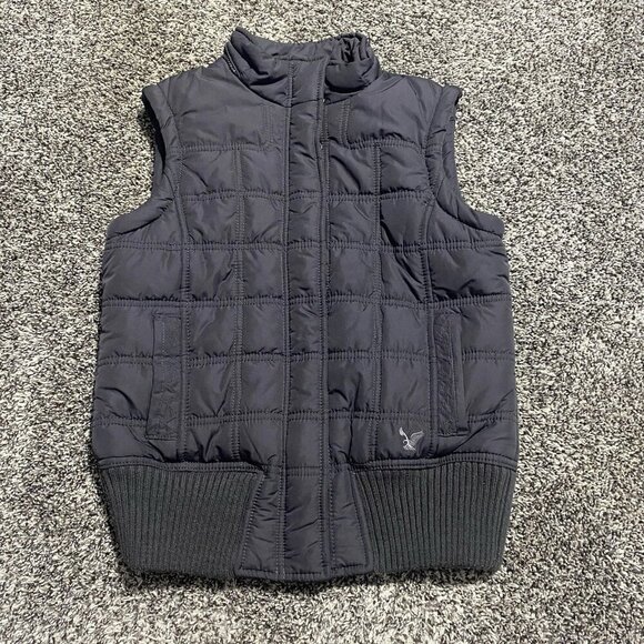 AEO American Eagle Outfitters Outdoor Hiking Puffer Vest Furry Small - Picture 1 of 5